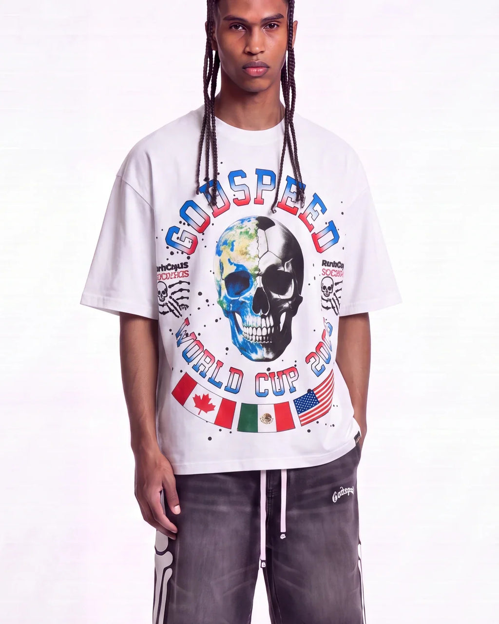 Godspeed Planet Futbol Tee White
