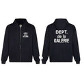 Gallery Dept. "Dépt. de la Galerie" Zip Hoodie – White French Print, Oversized Fit