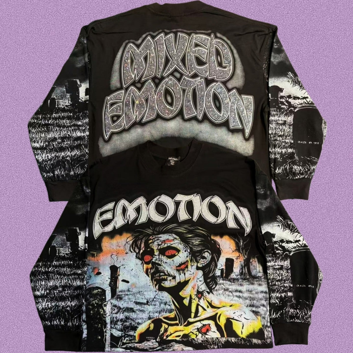 MIXED EMOTION Zombie Graphic Long Sleeve Tee