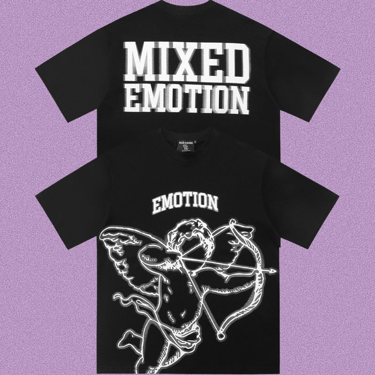 MIXED EMOTION Cupid Graphic Rhinestone T-Shirt