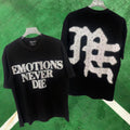 MIXED EMOTION Emotions Never Die Rhinestone Black T-Shirt
