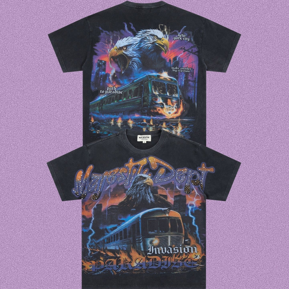MIXED EMOTION Eagle Train Graphic T-Shirt