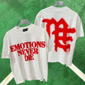 MIXED EMOTION White Red Studded Graphic T-Shirt