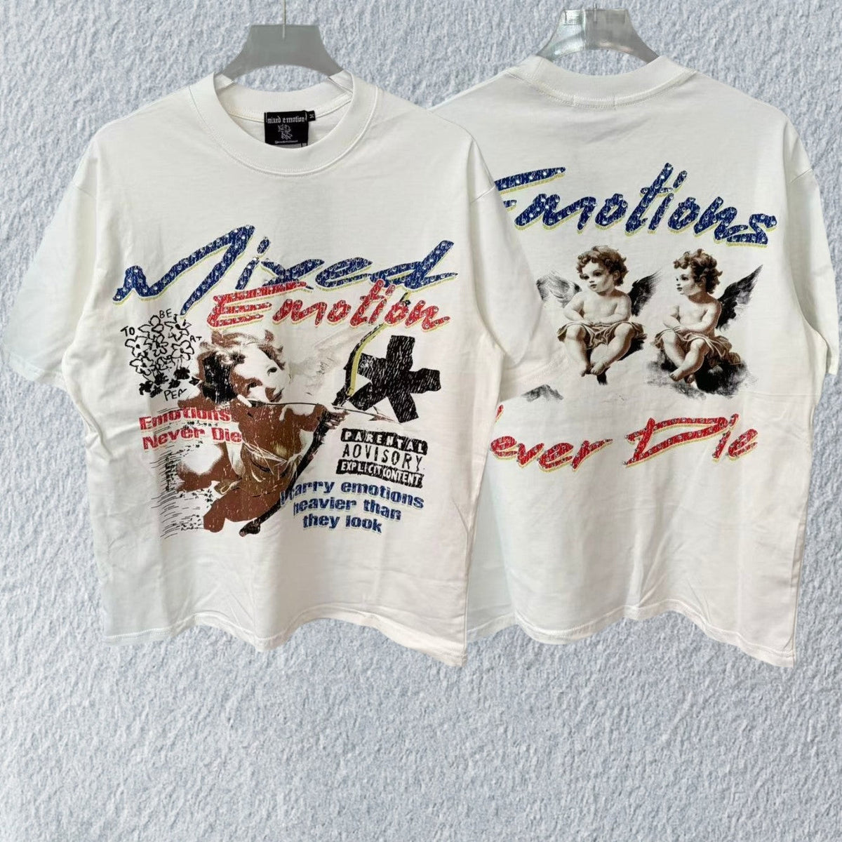 MIXED EMOTION Cherub Graphic Print T-Shirt