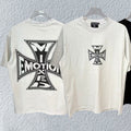MIXED EMOTION Cross Graphic Distressed T-Shirt