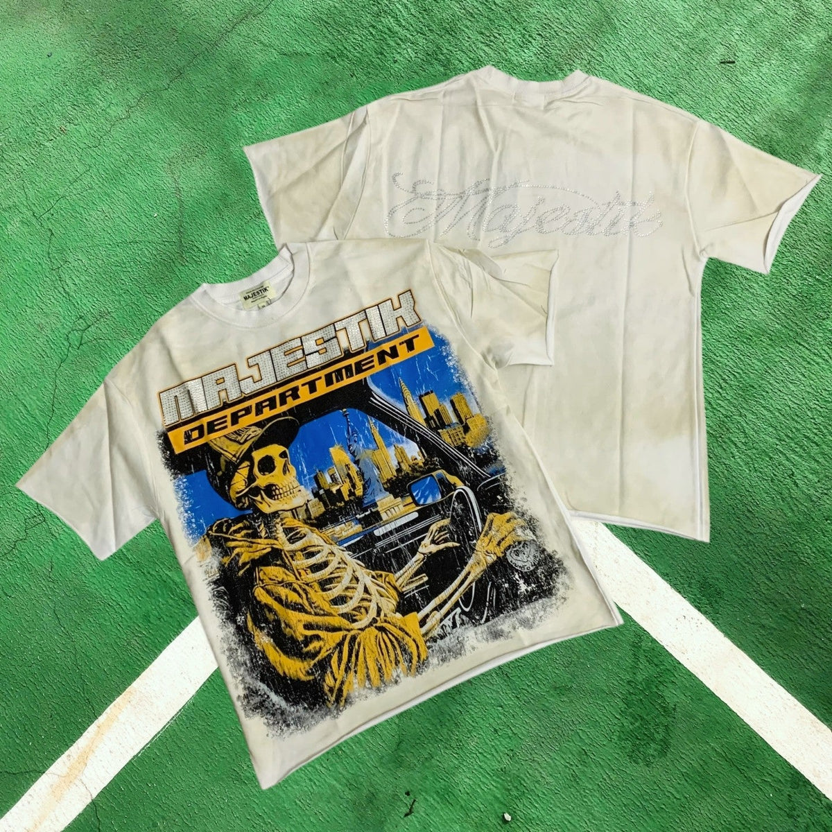 MIXED EMOTION Majestik Skeleton Drive Graphic T-Shirt