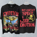 MIXED EMOTION Washed Black Don't Contact Graphic T-Shirt