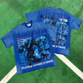 MIXED EMOTION Eagle Graphic Washed Blue T-Shirt